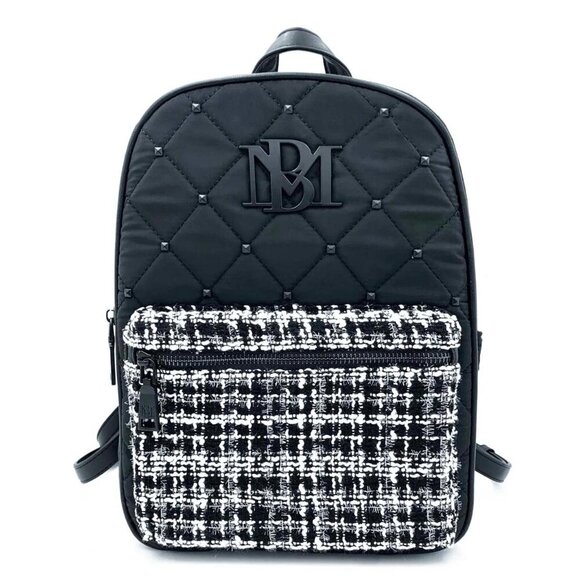 Badgley Mischka Wool Backpack Bag Black/white